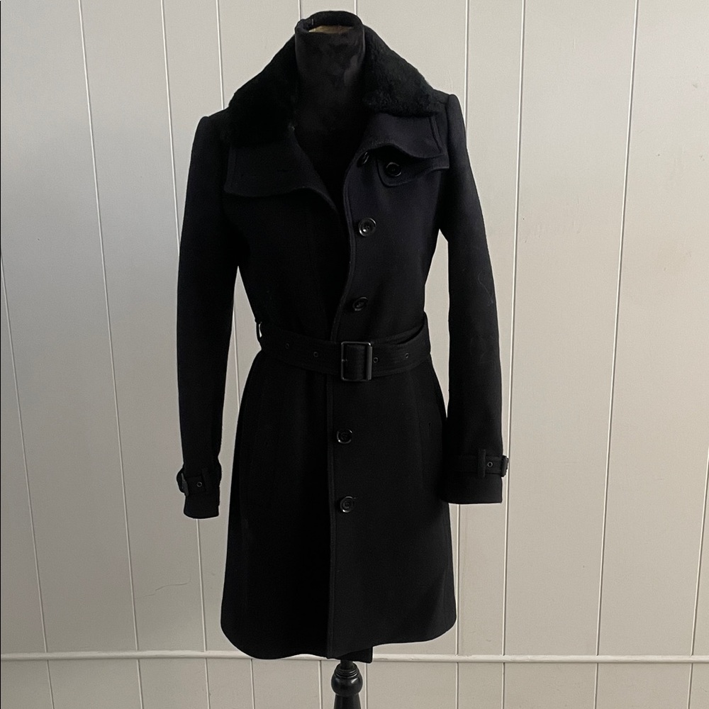 Burberry Black Pea Coat